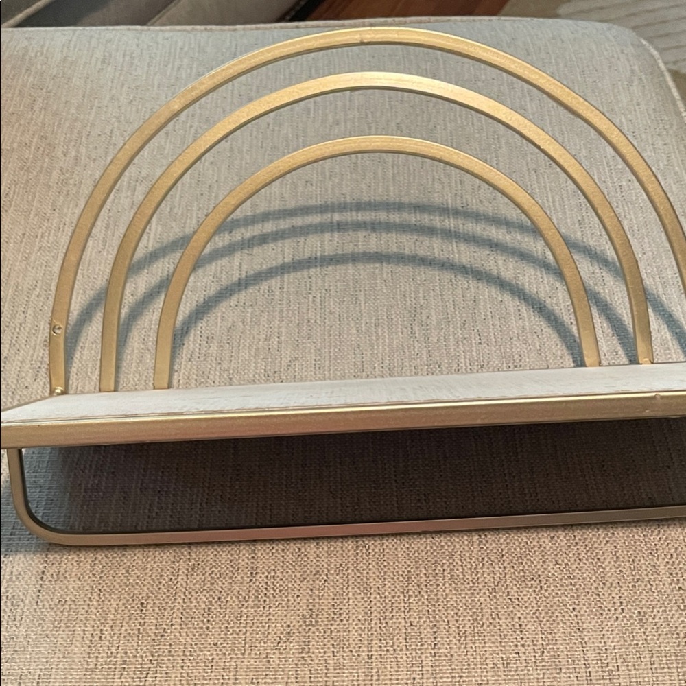 Gold Metal Rainbow Wall Shelf for Dorm Room or Decor. Very sturdy!